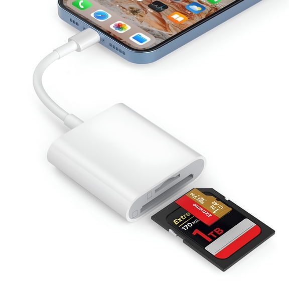 GJX 2026 New Iphone Memory Card Reader,For Micro Sd/Sd/Tf Cards for File Transfer,Photography,Data Storage,Travel,Mobile Backup,Video Editing,Music.