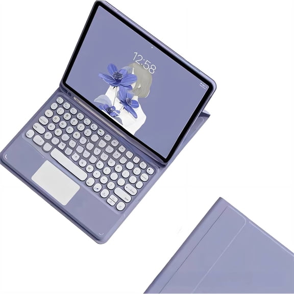GJX 2026 New Keyboard Case Multi-Angle Adjustment Case with Keyboard Eco-Friendly Materials Compatible with Ipad Pro 2024 (11In) Keyboard Case for Ipad,Purple2