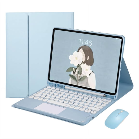 GJX 2026 New Keyboard Case Ultra-Thin and Lightweight Case with Keyboard Multi-Device Compatibility Compatible with Ipad Pro 2022 (12.9In) Keyboard Case for Ipad,Blue3
