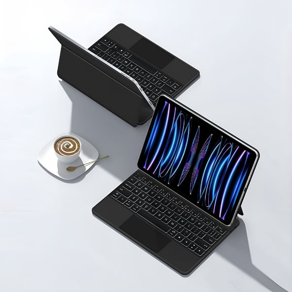 GJX 2026 New Keyboard Pro 12.9 Inch 2018-2022 Smart Keyboard Case with Backlight,Wireless Trackpad,Magnetic,Black for Work,Study,Professional Use,Typing,Productivity