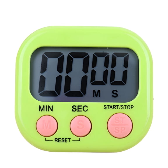 GJX 2026 New Kitchen Egg Cooking Magnetic Timer Clock Stopwatch Large Lcd Digital Loud Alarm,Magnetic Stopwatch Timer with Clock for Kitchen Bathroom Training Classroom (Green)