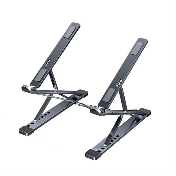GJX 2026 New Laptop Stand Premium Aluminum Build Laptop Stand for Desk Adjustable Height and Tilt Laptop Riser Gray for Home Office Ergonomic Setup Workspace Organization Comfortable Viewing.