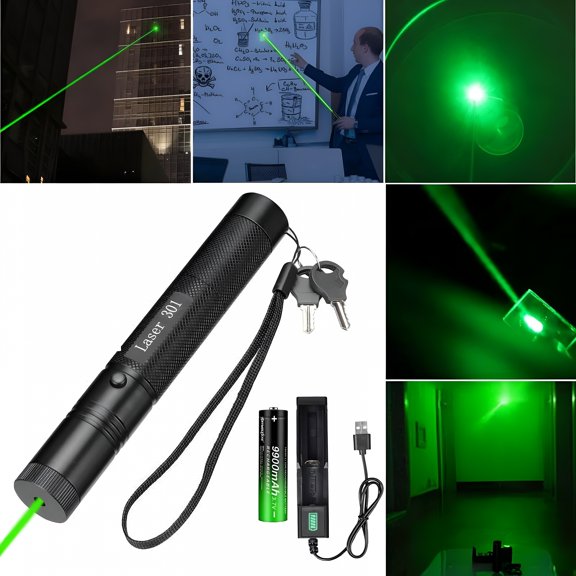 GJX 2026 New Laser Pointer Pen - High-Precision Laser Torch,Bright Laser Beam Emitter,Presentation Tool for Lectures,Presentations and Outdoor Activities,Green