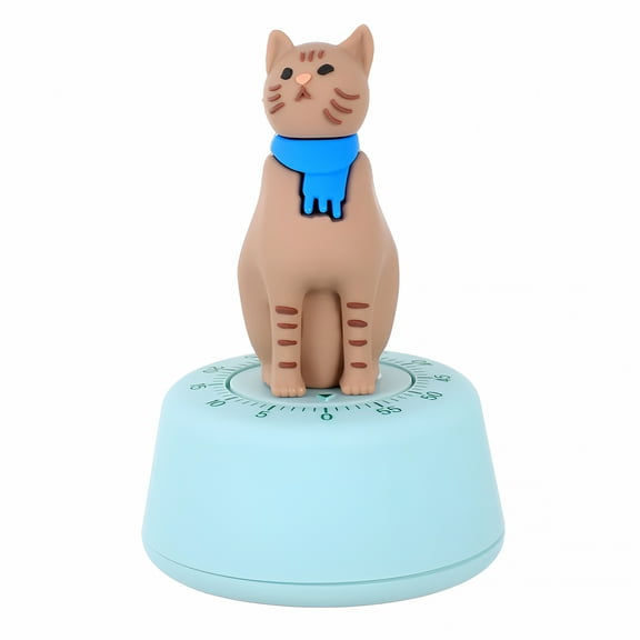 GJX 2026 New Lazy Cat Timer Countdown Kitchen Reminders Soft Rubber Abs for Kids Student Digital for Study,Cooking,Homework,Time Management,Kids' Activities