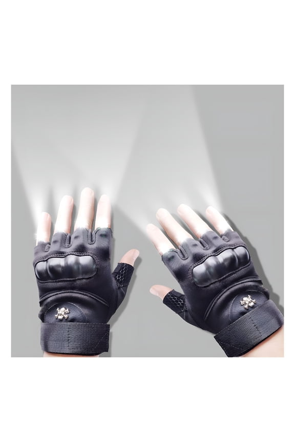 2026 New Led Flashlight Gloves,Half Finger Lighted Gloves Gifts for Men Women,Flashlight Gloves with 8 Leds Stocking Stuffers Cool Gadgets Christmas Birthday Gifts for Men and Women
