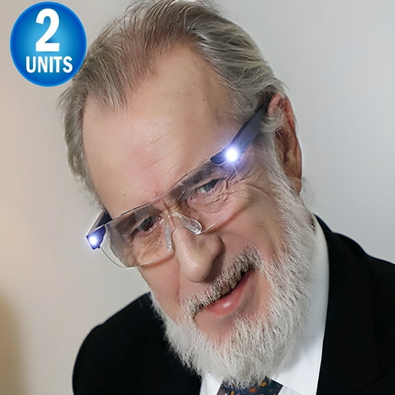 GJX 2026 New Led Magnifying Glasses 1.6X Magnification 2Pc-Bright Lighted Eyeglass Lights,Usb Rechargeable,Lightweight&Durable-Led Eyewear Enhances Your Vision for Reading,Diy,Crafts