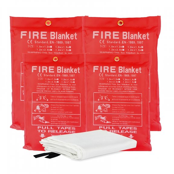 GJX 2026 New Lifesaving Equipment Emergency Fire Blanket Fire Suppression Blanket for Kitchen for Home,Camping,Rv,Workshop,Garage 40 X 40 Fire Blanket for Home Fiberglass Fire Blanket