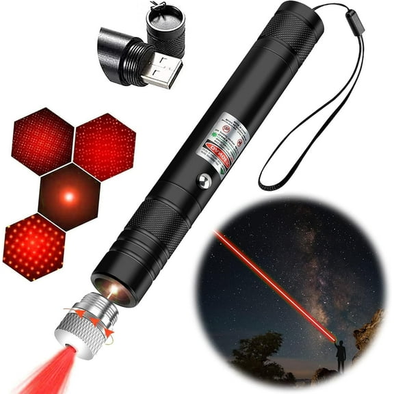 GJX 2026 New Long Range Red Laser Pointer,Laser Pointer High Power Pen,Red Pointer Rechargeable for Hiking,Cat Laser Toy Usb Charge