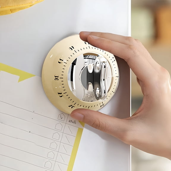 GJX 2026 New Magnetic Kitchen Timer with Mechanical Movement - Battery-Free Countdown Device Up to 60 Minutes Loud Alarm for Cooking Baking Easy Clean Countdown Timer