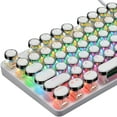 thumbnail image 1 of GJX 2026 New Mechanical Gaming Keyboard Typewriter Style with Rgb Led Rainbow Backlit Blue Retro Steampunk Round Keycaps for Windows Gaming Pc (87 Keys), 1 of 4