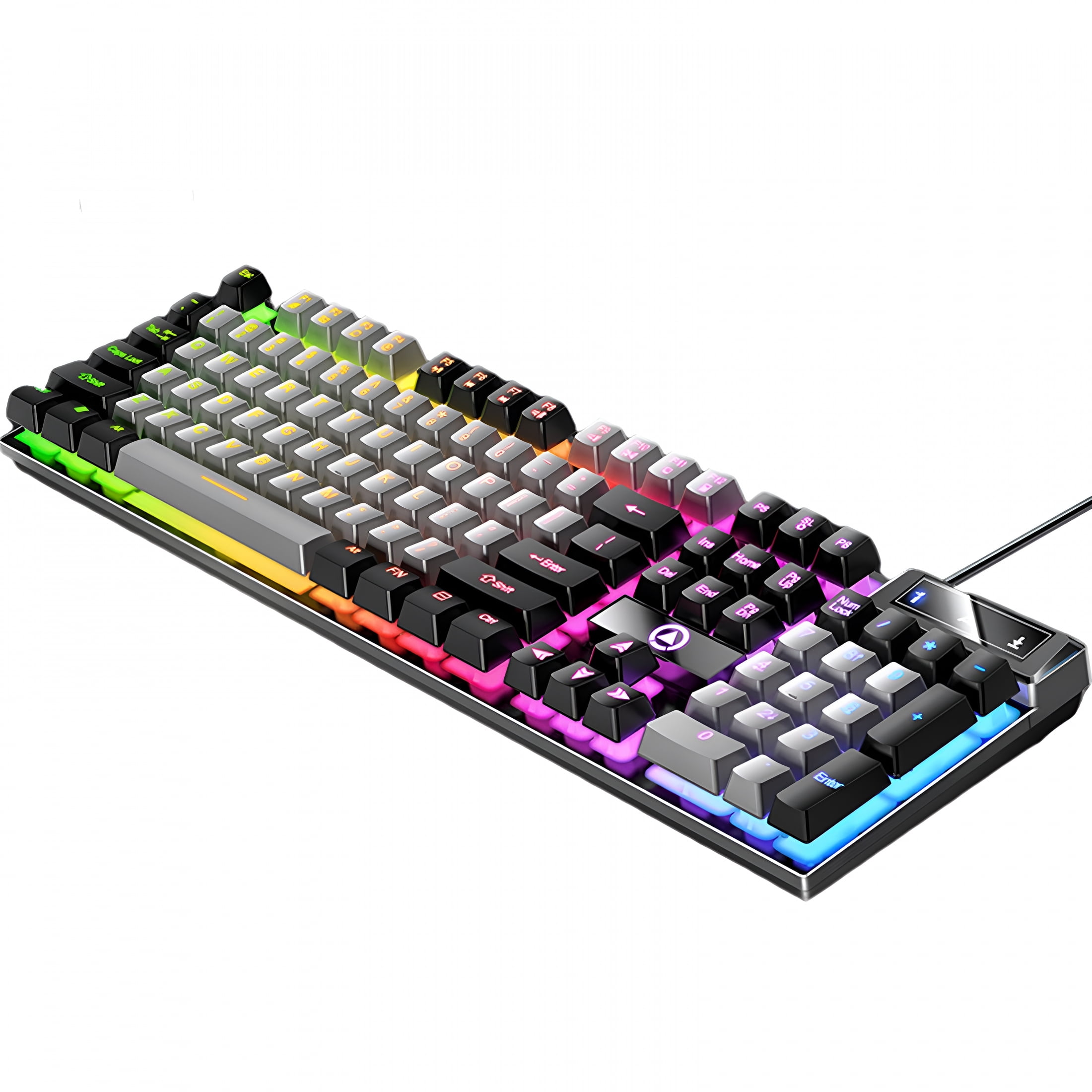 GJX 2026 New Mechanical Gaming Keyboard Usb Rgb Backlit Game Office,Gray Black for Gaming,Office Work,Coding,Streaming,Content Creation.