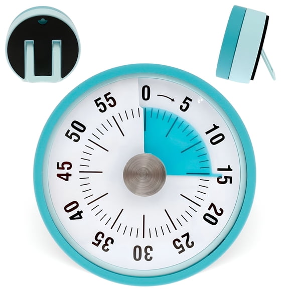 GJX 2026 New Mechanical Kitchen Timer Magnetic Visual Timer High Volume Kitchen Timer with Loud Alarm Precise 60 Minutes Kitchen Timer Stainless Steel Cooking Timer for Cooking Reading Studying