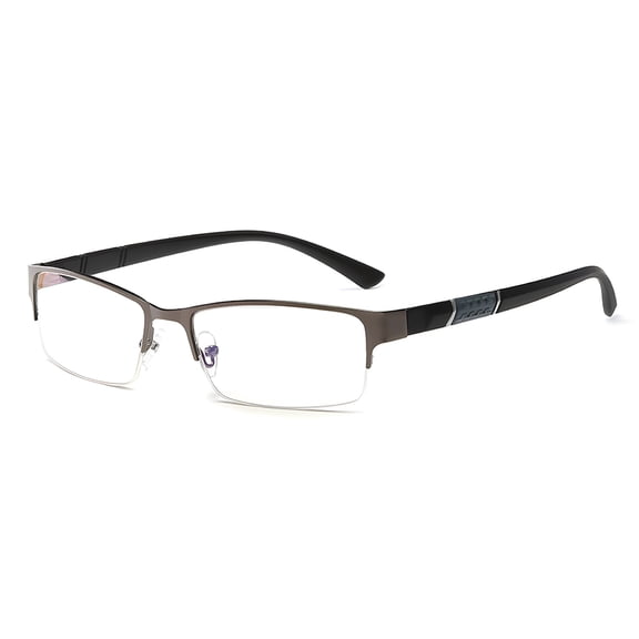 GJX 2026 New Men Blue Light Blocking Glasses Half Frame Clear View Strong Hinge Transparent Eye Bluelight Glasses Spectacles Eyewear