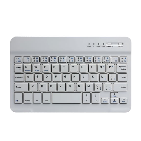 GJX 2026 New Mini Bluetooth Keyboard Portable External Wireless Keyboard Cordless Rechargeable Illuminated for Android Tablet Cell Phone Smartphone Macbook Laptop Surface(White)