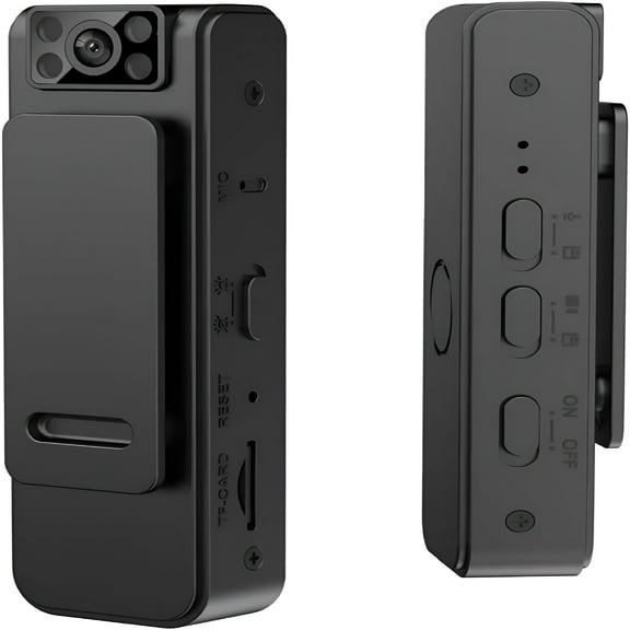 GJX 2026 New Mini Body Camera Video Recorder,1080P Small Portable Wearable Hidden Cameras with Clip & Night Vision,Micro Pocket Body Worn Cam for Sport,Pet,Home Office,Security,Work Records (No Wifi)
