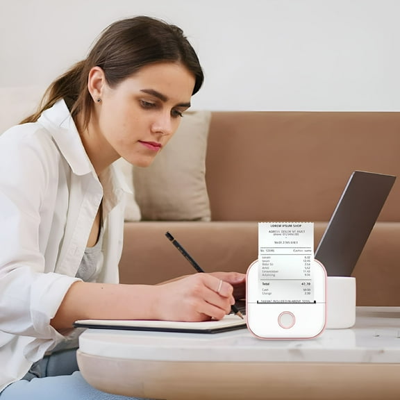 GJX 2026 New Mini Pocket Printer, Fast Printing Portable Mini Thermal Printer, Wireless Photo Printer Portable Sticker Printer Diy Scrapbook (Color Thermal Self-Adhesive *3)