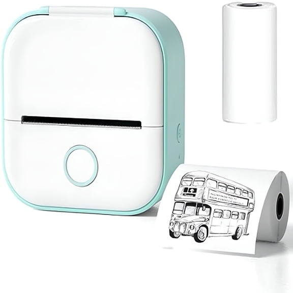 GJX 2026 New Mini Pocket Printer,Inkless Sticky Note Printer Bluetooth Sticker Printer,Portable Photo Printer Pocket Thermal Printer for Diy Scrapbook(Green)
