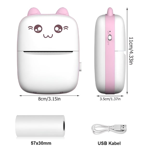 GJX 2026 New Mini Pocket Thermal Printer,Portable Wireless Bluetooth Photo Sticker Paper Inkless Printing,Pink Picture Printer