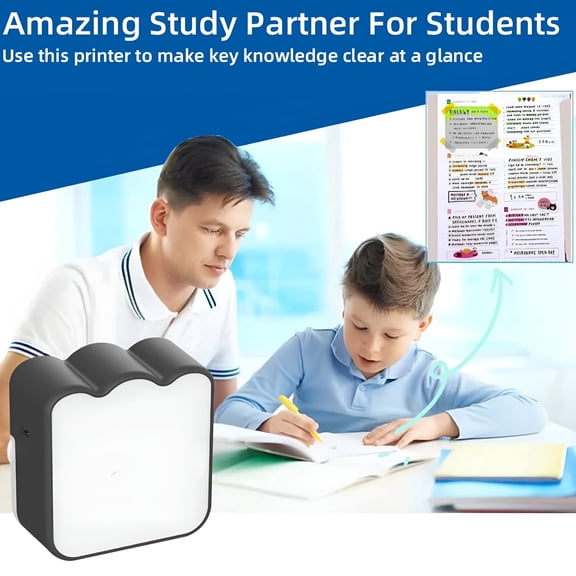 GJX 2026 New Mini Printer Portable Thermal Printer Inkless Sticker Maker Machine Wireless Pocket Printer for Study Graphics Anatomical Diagrams Photos for School,Office,Home,Travel,Lab