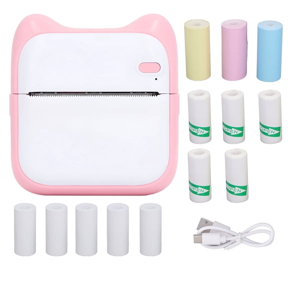 GJX 2026 New Mini Thermal Printer Hd Clear 200Dpi Printing Bt Portable Printer for Students Photos Notes Pink for School Projects,Personal Use,Photo Printing,Note-Taking,Portable Documentation.