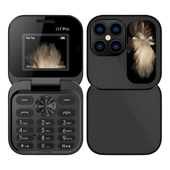 GJX 2026 New Mini Unlocked Flip Phone for Seniors,Dual Sim Flip Cell Phone with Dual Screen,Large Buttons,Hd Rear Camera,Quick Dial Vibration,Convenient to Use,Gift for Father'S Day/Mother'S Day