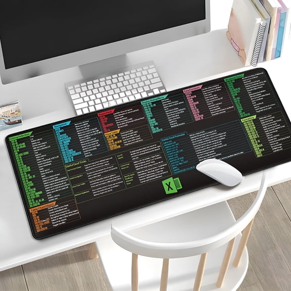 GJX 2026 New Mouse Pad Large Excel Cheat Sheet Desk Pad Wear Resistant Smooth Surface Non-Slip Base Table Gaming Mousepad