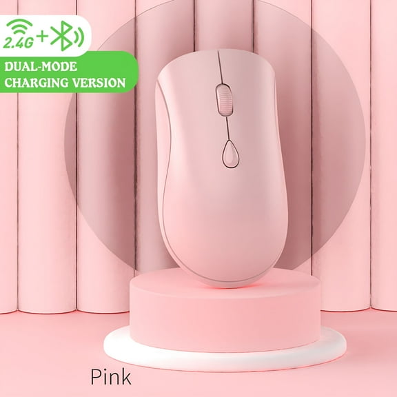 GJX 2026 New Mouse (Pink) Gaming Mouse Wireless 2.4G Silent Mouse Desktop Laptop Rechargeable Wireless Mouse for Gaming,Office,Home,Travel