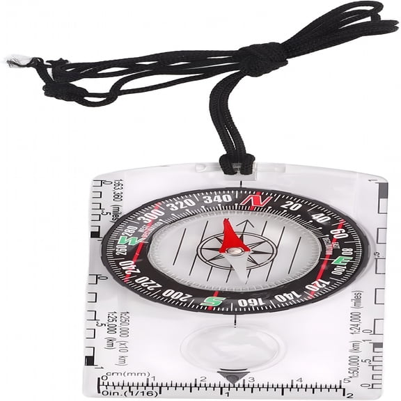 GJX 2026 New Navigation Hiking Compass, Orientee Compass, Hiking Backpacking Compass, Map Scale Ruler with Lanyard Compass, Children Compasses for Map Reading