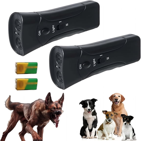 GJX 2026 New Pet Gentle Trainer Ultrasonic for Dogs, Portable Pet Anti Barking Device with Battery, Durable Pet Device Compact Design for Training and Bark Control (2Pcs)
