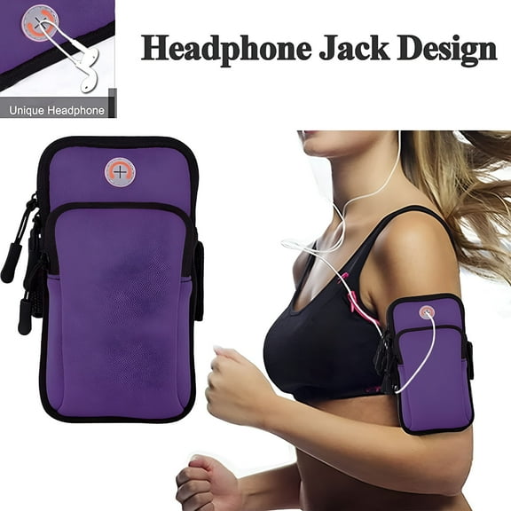 GJX 2026 New Phone Holder for Running,Universal Adjustable Arm Band Key Card Bag Fit Gym Jogging Hiking Running Exercise Walking Workout,Running Armband for Phone Under 7 Inch