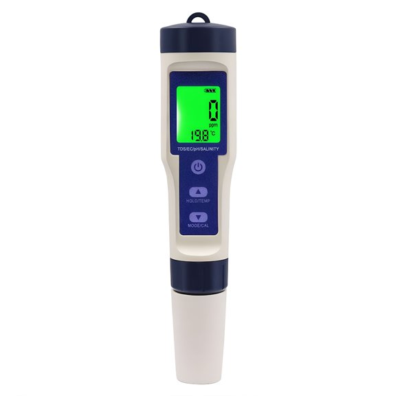 GJX 2026 New Pool Salt Tester&Ph Meter,Digital Salinity Meter and Ph Tester for Pool Saltwater and Drinking Water,5-In-1 Salinity Ph Temp Ec and Tds Meter for Swimming Pool,Hot Tub,And Spas