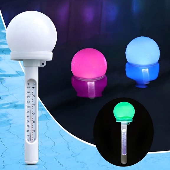 GJX 2026 New Pool Thermometer Floating Easy Read,Solar Powered Pool Water Temperature Thermometers with Color Changing Ball Light,Pond Thermometer for Hot Tub,Spa-1Pc