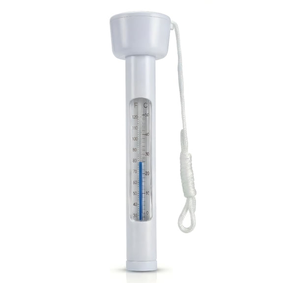 GJX Pool Thermometer Floating,Water Temperature Thermometer with String,Large Size Easy Read&Shatter Resistant Pool Accessories for Outdoor&Indoor Swimming Pools,Spas,Hot Tubs&Aquariums (White)