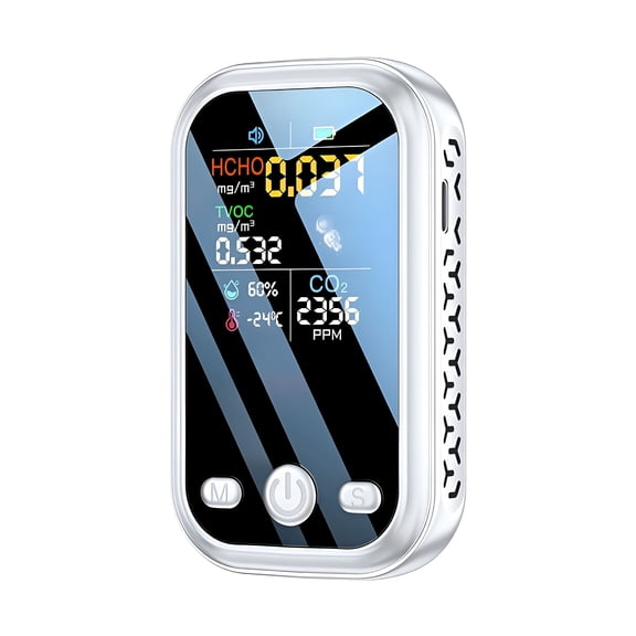 GJX 2026 New Portable 3-In-1 Co2 Meter Detector,High Precision Carbon Monoxide Sensor,Monitors Indoor Air Quality,Temperature,Humidity,Compact Handheld Device,Rechargeable,85X51X17Mm