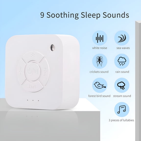 GJX 2026 New Portable 9 Sound Light Sleep Machine White Noise Machine Travel Sound Machine for Sleeping Baby Adult Home Office Travel for Sleeping,Relaxation,Travel,Home Use,Office Environment