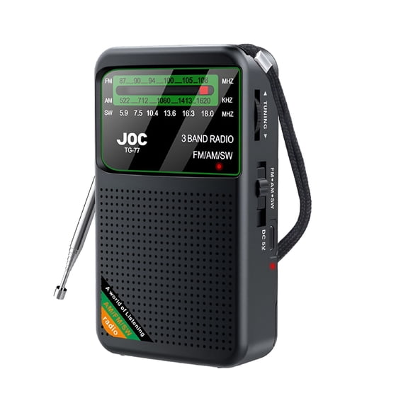 GJX 2026 New Portable Am Fm Shortwave Radio Battery Operated Small Great Reception Radio with Good Sound,Earphone Jack for Gift Elder,Home,Child