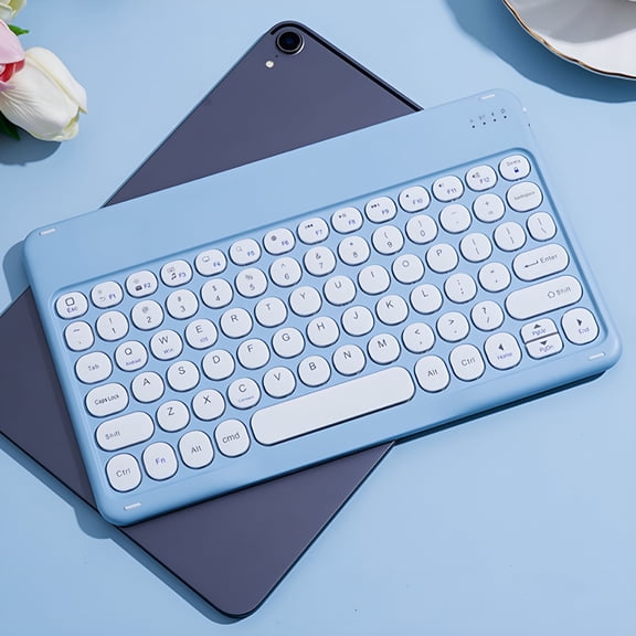 GJX 2026 New Portable Bluetooth Colorful Computer Keyboards,Wireless Mini Compact Best of Both Worlds Compact Slim Profile Blue 10.4X6.8 Inch Home Tools for Home,Office,Travel,Laptop