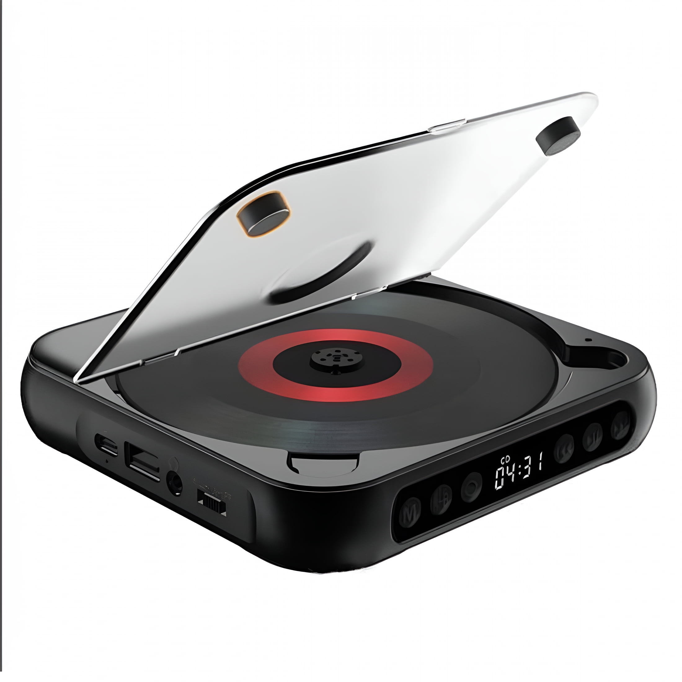 GJX 2026 New Portable Cd Player with Hifi Sound Lcd Screen | Rechargeable Compact Cd Player with Timer Aux/Usb Support | 2000Mah Battery Home Car Travel Music Player(280G/0.62Lb)