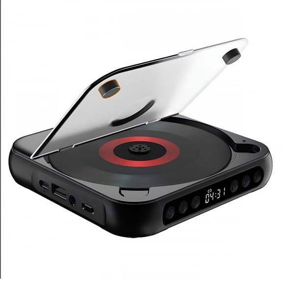 GJX 2026 New Portable Cd Player with Hifi Sound Lcd Screen | Rechargeable Compact Cd Player with Timer Aux/Usb Support | 2000Mah Battery Home Car Travel Music Player(280G/0.62Lb)