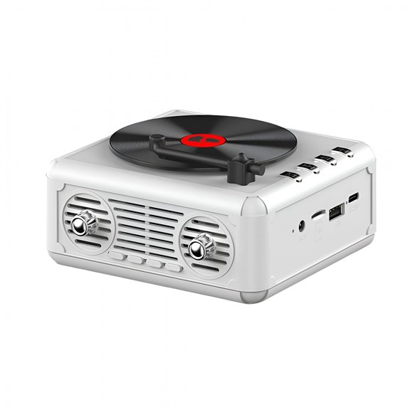 GJX 2026 New Portable Fm Radio Built-In Speaker Retro Cd Player Bluetooth-Compatible Speaker White for Home,Outdoor,Travel,Parties,Music Lovers,Personal Use,Beach,Picnics.