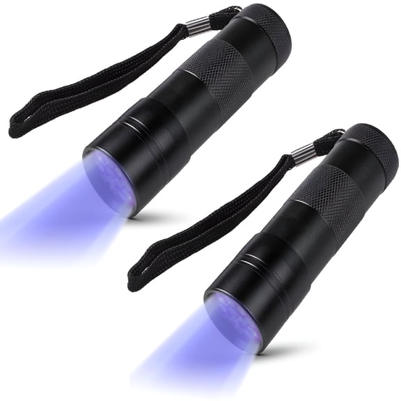 GJX 2026 New Portable Led Uv Flashlight with User Manual 2 Pack for Pet Stain Detection, Counterfeit Money Checking, Cleaning, Security, Outdoor Use