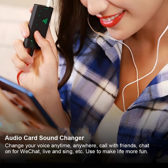 GJX 2026 New Portable Mini Voice Changer Live Broadcast Sound Card for Mobile Phone Pc,Live Sound Card,External Sound Card for Streaming,Podcast,Gaming,Karaoke
