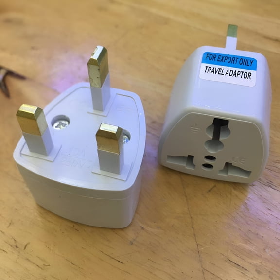 GJX 2026 New Power Adapter Uk Plug Converter British Standard Socket Adapter,Compact Universal Power Outlet for International Travel and Electronic Charging Needs,Plastic,White