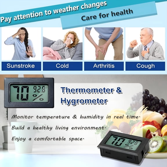 GJX 2026 New Professional Digital Hygrometer,Indoor Humidity Gauge with Temperature Meter Sensor Room Humidity Gauge&Accuracy Calibration for Humidors,Greenhouse,Garden,Cellar