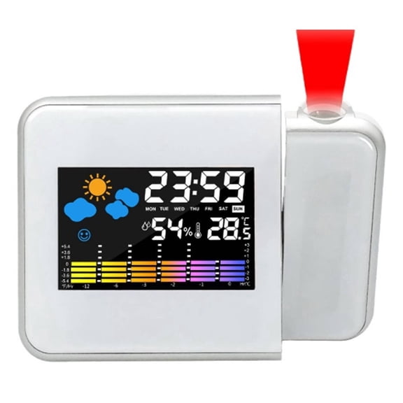 GJX 2026 New Projection Alarm Clock,180 Adjustable Projection Alarm Clock for Easy Viewing,Real Time Temperature and Humidity Digital Clock,Silent Accurate Projection Alarm Clock
