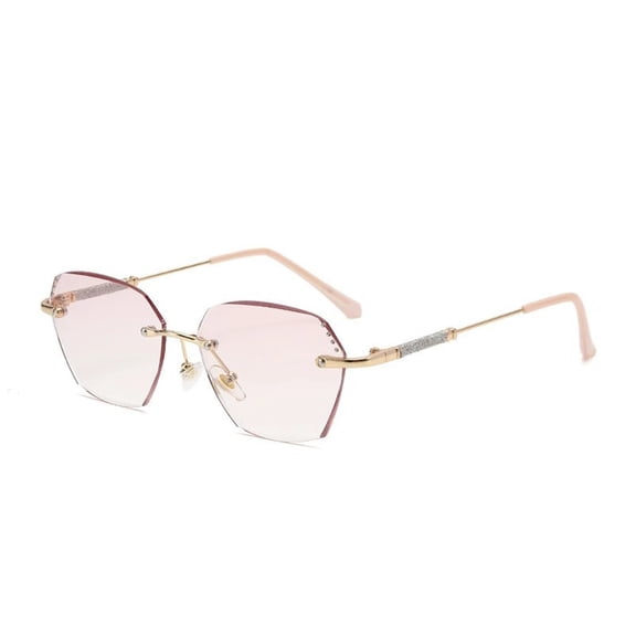 GJX 2026 New Reading Glasses for Women, Diamond Cut Edge, Luxury Frameless Anti Blue Light Elegant Rhinestone Design Eye Glasses, for Reading, Office Work, Studying, Casual Wear