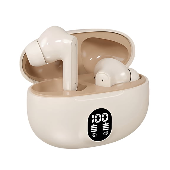 GJX 2026 New Real Time Language Translator Earbuds Open Ear Translation Earbuds for Android Ios,144 Languages Translator Pods for Ios&Android(Beige)