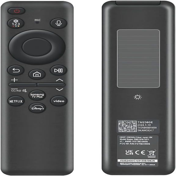 GJX 2026 New Rechargeable Solar Remote for Tv,For //2023/2022/2021 Remote Control for Smart Tv with Voice Control.Solar and Usb-C Rechargeable.2-Year Warranty