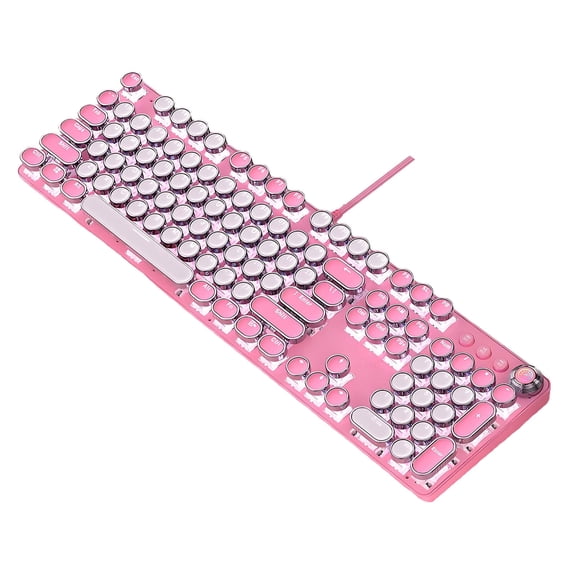 GJX 2026 New Retro Keyboard Low Profile Design Mechanical Gaming Keyboard Gaming Mode Custom Lighting Effects Vintage Steampunk Keyboard for Home Office Gaming Style 4