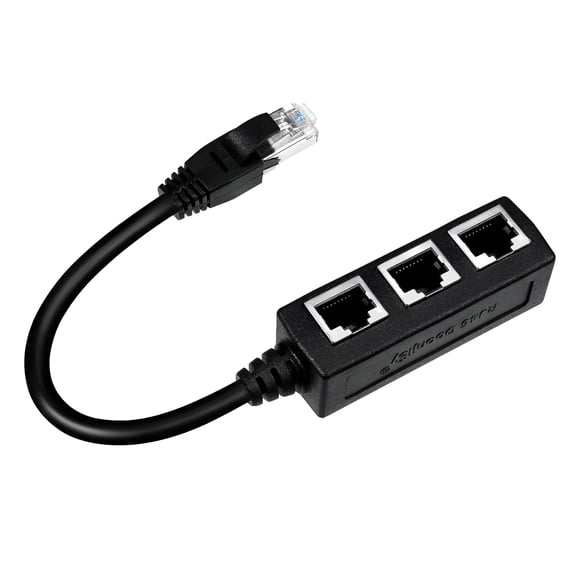 GJX 2026 New Rj45 Ethernet Splitter Cable-1 Male to 3 Female Lan Adapter for Router,Pc,Modem,Switch 2.76"X0.79"X0.79"